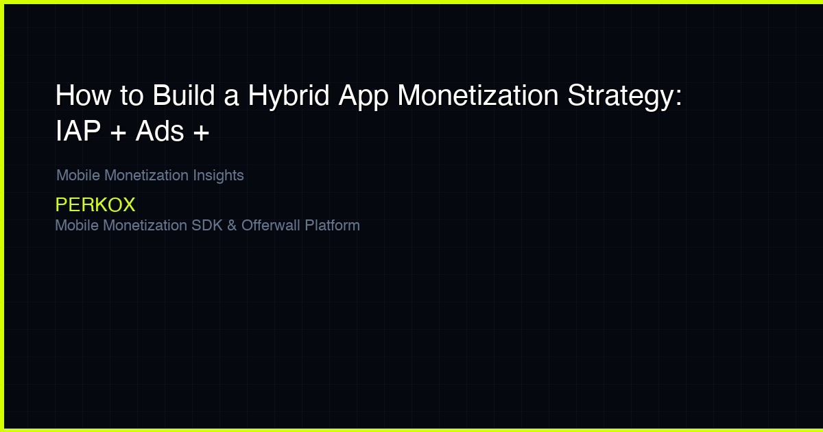 How to Build a Hybrid App Monetization Strategy: IAP + Ads + Offerwall