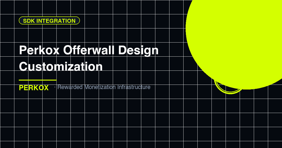 Perkox offerwall design customization - logo currency colors